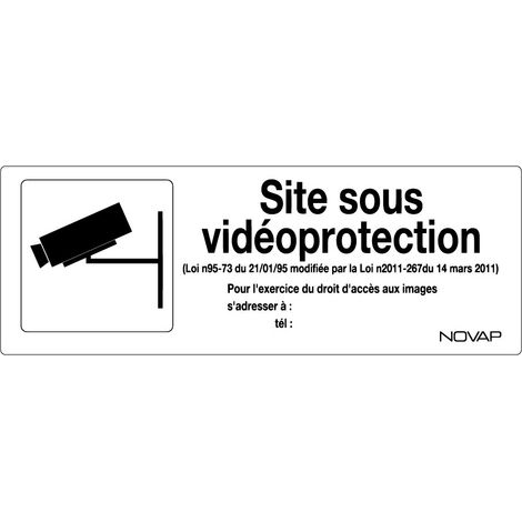 Panneau Site sous vidéoprotection avec pictogramme - Rigide 330x120mm - 4140896