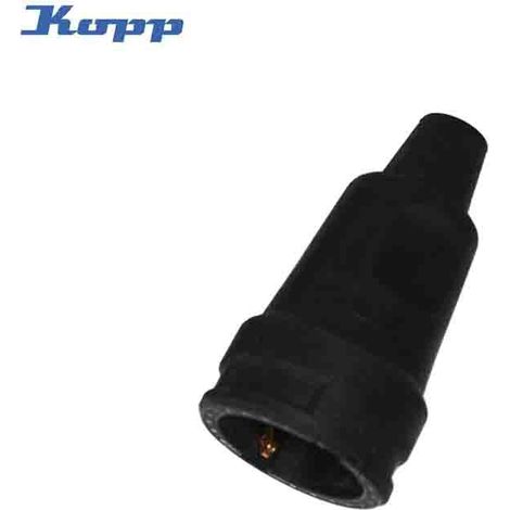 KOPP Schutzkontakt-Gummikupplung in schwarz, Bruchfeste IP20-Kupplung aus Vollgummi, mit Knickschutz & Zugentlastung, VDE-geprüft, Schutzkontakt 16A / 250V