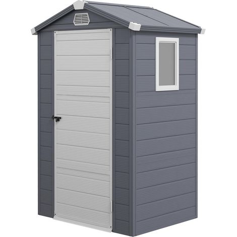 Abri de Jardin en Polypropylène AoSenYunZhou 1,1 m² Remise Extérieure avec Toit Incliné et Porte Verrouillable (1/5)