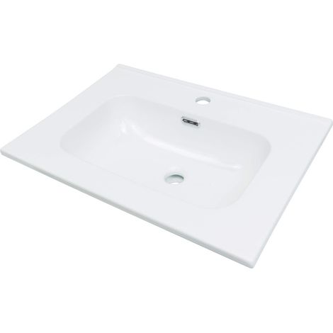 Lavabo in ceramica ad incasso con basetta per rubinetteria bianco 46,2x61 cm - Rober