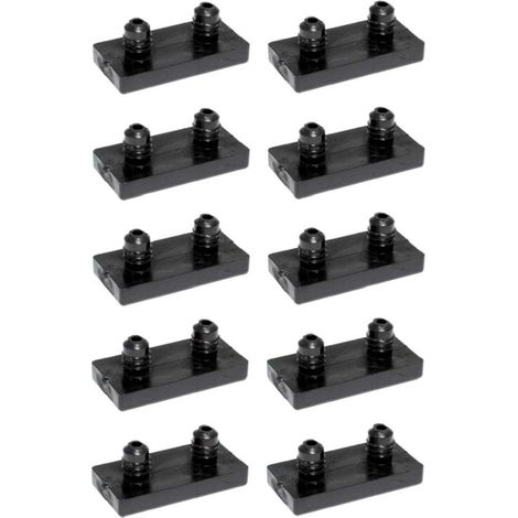 Cyclingcolors – Lot de 10 embouts en plastique noir 25x12 mm – Embouts rectangulaires à clipser pour chaises et meubles – Installation rapide avec pions de centrage