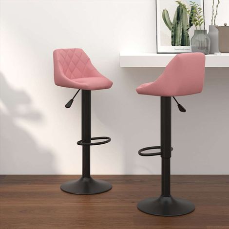 vidaXL Tabourets de bar lot de 2 rose velours (1/5)