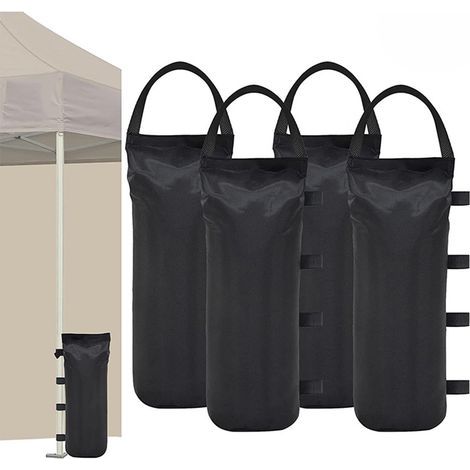 Lot de 4 Sacs de Lestage de Sable pour Tonnelle 600D- Sac de Sable de Plage en Toile Oxford, pour Auvent Dépliant, Tente, Parasol, Tonnelles de Jardin, Parasols, Auvents et Ombrage (1/5)
