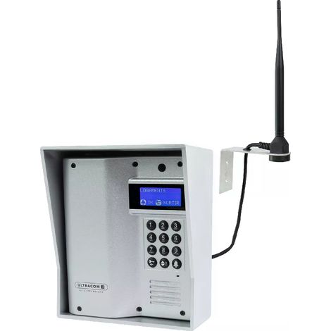 Platine de rue 600m autonome sans-fil - UltraCOM3 visière argentée + antenne : "contourner obstacle / pilier" (1/5)
