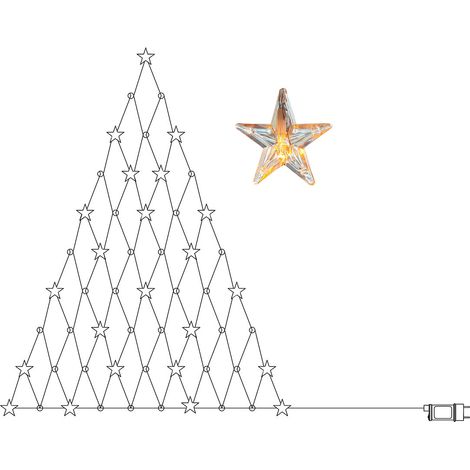 LED Lichternetz ,Star Curtain', Form eines Weihnachtsbaums, Netzbetrieb, 55 warmweiße LEDs, H 120cm (1/3)
