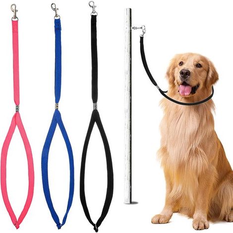 Juego de 3 piezas: correas de baño para perros，lavar y acicalar a las mascotas (azul，negro，rosa) (1/5)