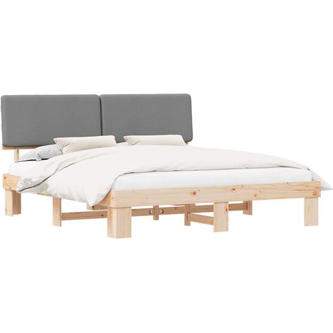 Maison Exclusive - Letto con Testiera Rivestita Grigio chiaro 180 x 200 cm (1/5)