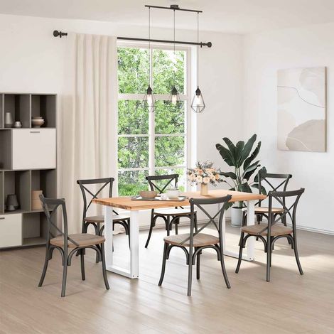 Maison Exclusive - Esstischbeine U-Form 2 Stk. Weiß 60x(72-73) cm