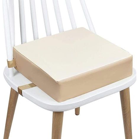 Portable Réhausseur Coussin de Siège Chaise Haute Lavable avec Boucle de Sécurité pour Repas Voyage de Bébé Bambin Enfant Tout-Petit (Beige) (1/5)