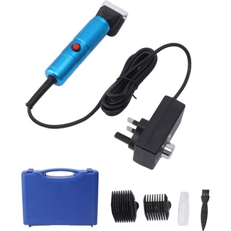 Tondeuse électrique rechargeable pour moutons, chèvres, chiens et animaux, avec tête de coupe, bleue, prise UK 100‑240V (1/5)