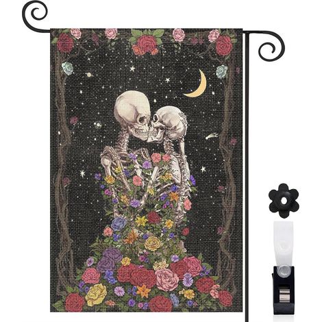 Drapeau de jardin extérieur décoration extérieure toile résistante double face 30 x 45 cm pour balcon terrasse (1/5)