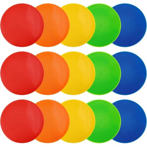 Marqueurs De Sol - Lot De 15 - Polyvinyle Antidérapant - Pour Agilité Et Sport - Intérieur Extérieur - 23 Cm Multicolore (1/5)