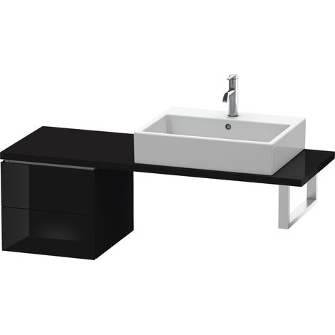 Duravit L-Cube Base pour console, largeur 420mm, profondeur 477mm, 2 tiroirs, Coloris: Laque noire brillante - LC582604040 (1/4)