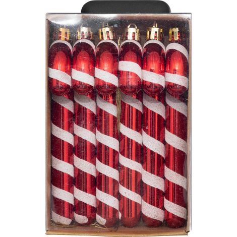 Sujet de Noël Lot de 6 Sucre d'orge Rouge et Blanc - Feeric Christmas (1/2)