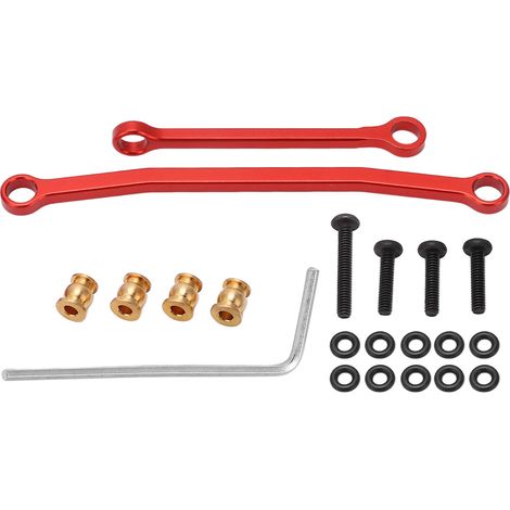 Kit de Biellettes de Direction 1/24 en Alliage d'Aluminium Haute Précision, Facile à Installer pour Crawler FMS FCX24, Rouge (1/5)