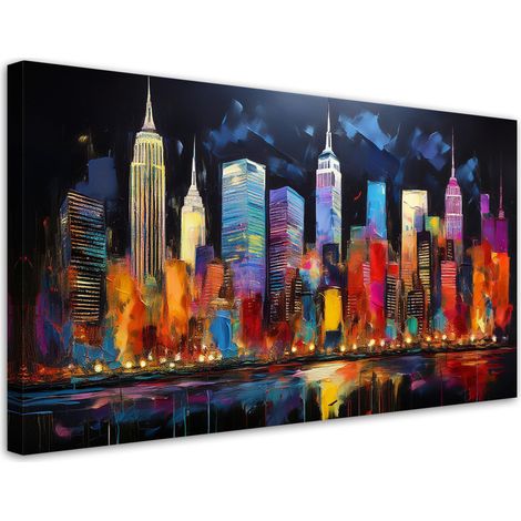 Tableau déco Architecture colorée de la ville de New York 100x50 (1/5)