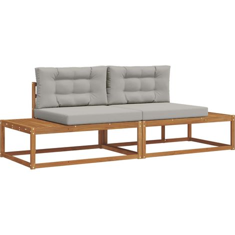 Maison Exclusive - Outdoor-Sofagarnitur mit Kissen Natürlich und