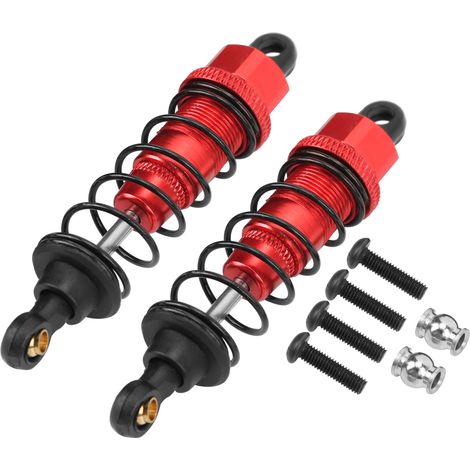 2 Amortisseurs RC 82mm Aluminium Alliage Amortisseur Pièces Amélioration pour Tamiya CC01 CC02 Rouge (1/5)