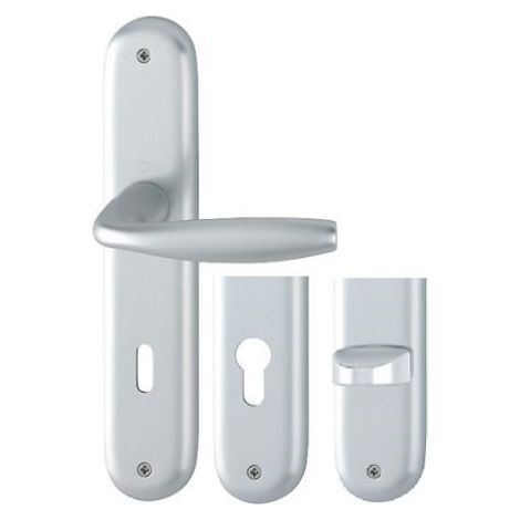 Juego de puertas New York anodizado plata llave L F1 HOPPE - 1810/300M - 195mm - 3281961