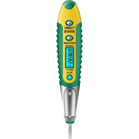 Multi-Digital-Teststift, Strommessstift, berührungsloser Induktionsspannungsdetektor, Test, Bleistift, LCD-Anzeigewerkzeuge (grün)
