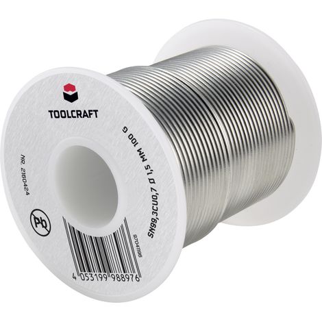 TOOLCRAFT Lötzinn, bleifrei Spule Sn99,3Cu0,7 ROL1 100 g 1.5 mm (1/3)