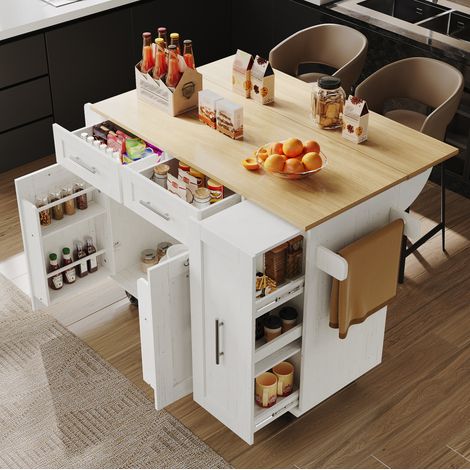 Tisch Küchentisch klappbar mobil 110 cm MDF OKMYHOME (1/5)