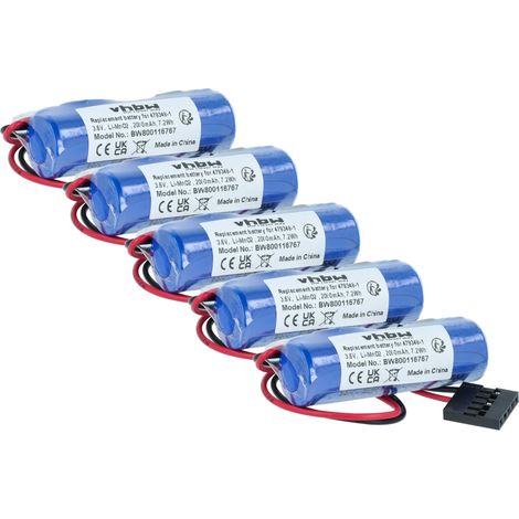 vhbw 5x Battery Replacement for Toshiba ER6V, 479348-1 for Industrial Controller (2000 mAh, 3.6 V, Li-MnO2)