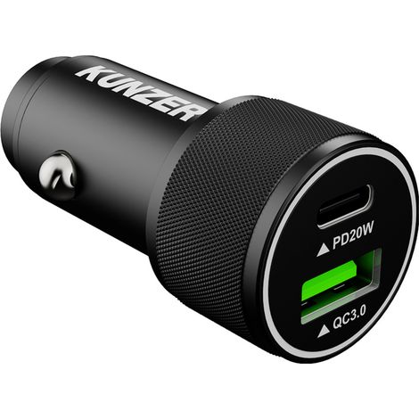 Kunzer 7USBAC12 Adapter  1x USB-A, 1x USB-C®  Schwarz