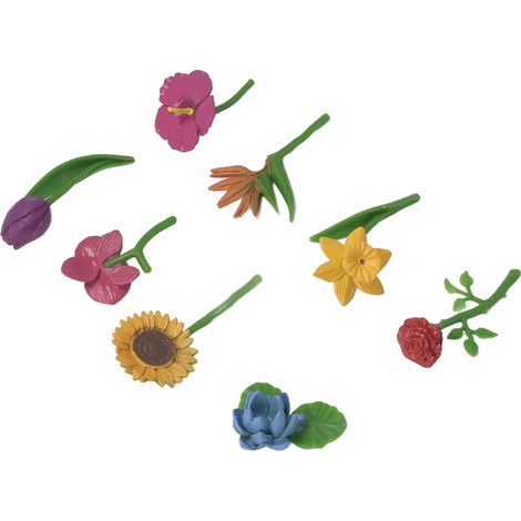 Lot de 8 plantes artificielles en PVC coloré, modèle de fleur, décoration pour table à sable, jouet éducatif pour les tout-petits (1/5)
