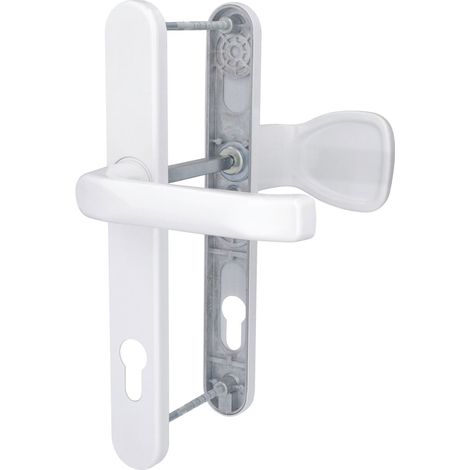 Alpertec Schmalrahmengarnitur Oval Drücker/Knopf Kunststoff weiß Türbeschläge