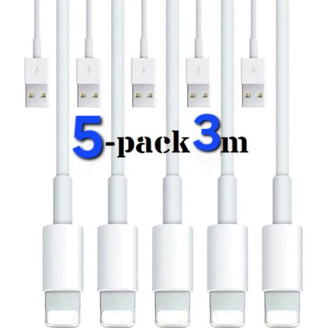 Lot de 5 - Câble de charge Lightning pour iPhone (YH)