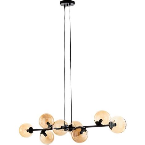 [GEBRAUCHT] B-Ware EMIBIG LIGHTING Hängeleuchte Pendelleuchte E14 Deckenleuchte schwarz amber LED (1/2)