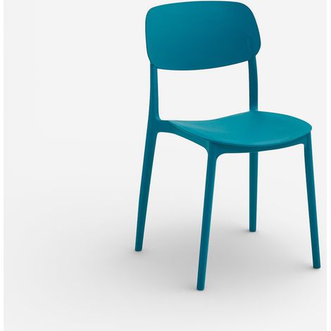 Set 30 sedie moderne in polipropilene eventi living e giardino Rivena - Blu