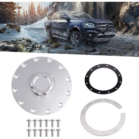 A car modification accessory: aluminum alloy embedded auxiliary fuel tank cap/fuel tank cover. (1/5)