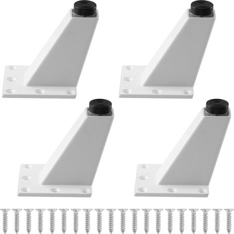 Pied De Meuble Ajustable 4pcs Pieds Epingle DIY Pieds Pour Table Pied De Chaise,Armoires Pieds De Meuble,Triangulaires Réglables De Cuisine De Jambes De Meubles D'alliage D'aluminium GROOFOO (blanche (1/5)