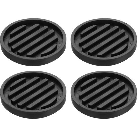 4Pcs Surélévateurs De Lit, Blocs De Levage Empilables Ronds Et Robustes pour Élever De 0.4" Surélévateurs en Plastique pour Meubles pour Bureau, Chaise, Table, Réfrigérateur, Noir (1/5)