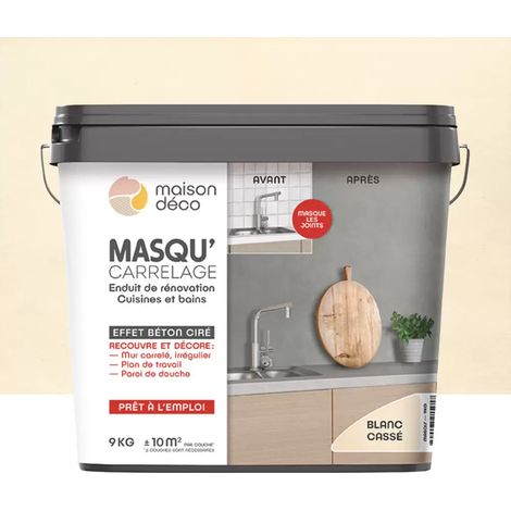 Enduit de rénovation Maison Déco Masq'Carrelage et Murs Blanc cassé (1/2)