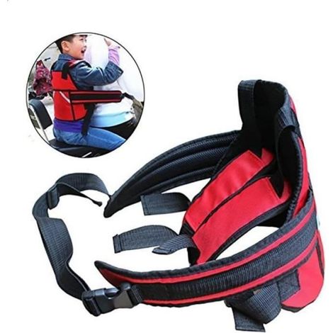 Enfants Ceintures de sécurité Ceinture de sécurité Moto Harnais de Style bébé résistance aux Chutes(Rouge) (1/4)