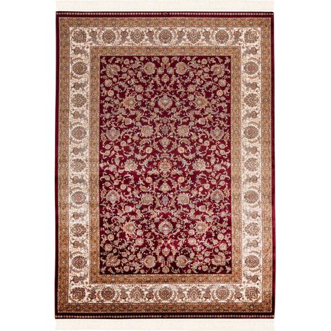 Tapis vintage rouge motif oriental en modal - 230 x 160 cm (1/3)