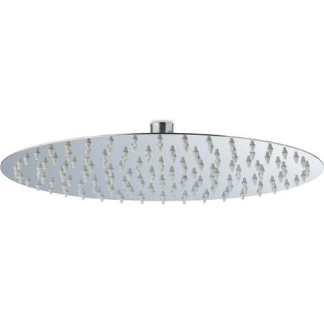 Pommeau de douche rond plafond anti-calcaire ajustable 20 x 20 cm design moderne en inox poli (1/5)