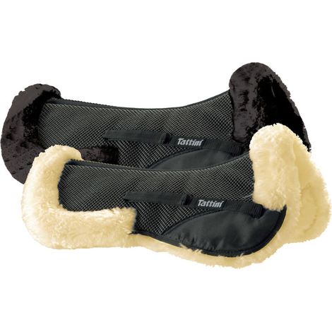M COB, Noir et noir: Coussin d'équitation en agneau d'Australie pur, doux, antidérapant et respirant, taille couronne COB