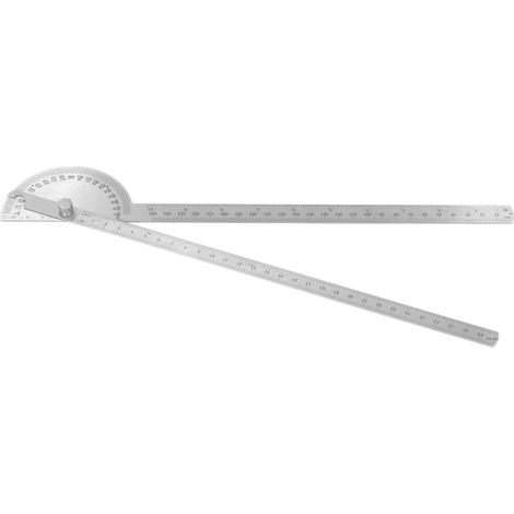 Rapporteur d'angle en acier inoxydable, règle de mesure à double bras de 0 à 180 degrés, outil de mesure pour le travail du bois, 250 mm (1/5)