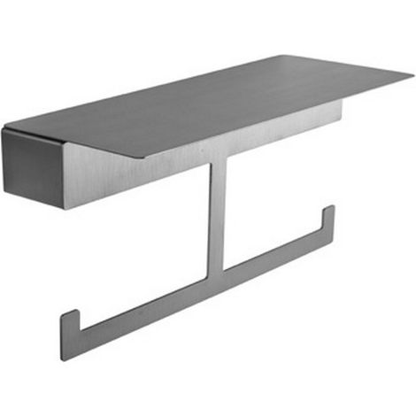 Porta rotolo design moderno doppio gancio in acciaio inox finitura satinata NUEVO-S kamalu