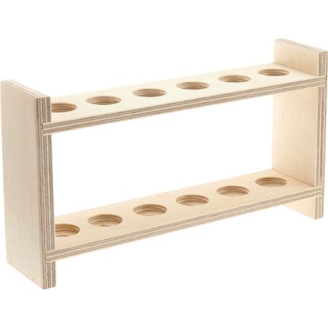 neoLab Struttura provetta in legno per 6 bicchieri, diametro foro 20 mm