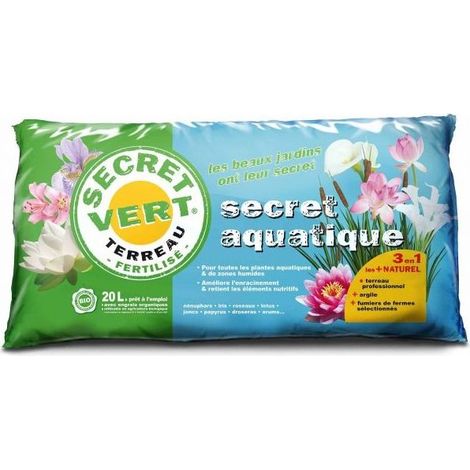 Terreau pour plantes aquatiques UAB - Secret Vert - Sac de 20L