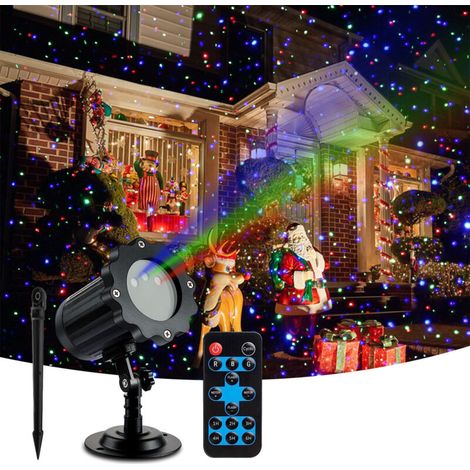 Projecteur de lumière de noël pour jardin extérieur, 3 couleurs, rouge, vert, bleu, télécommande, étanche IP65, éclairage décoratif de vacances.A (1/4)