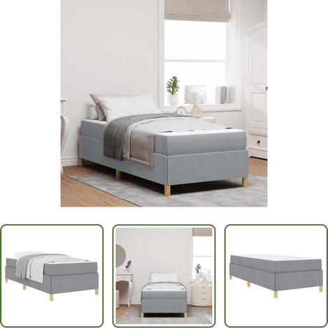 vidaXL Stoffbett - Bettrahmen mit Matratze Hellgrau 90 x 190 cm Stoff (1/5)