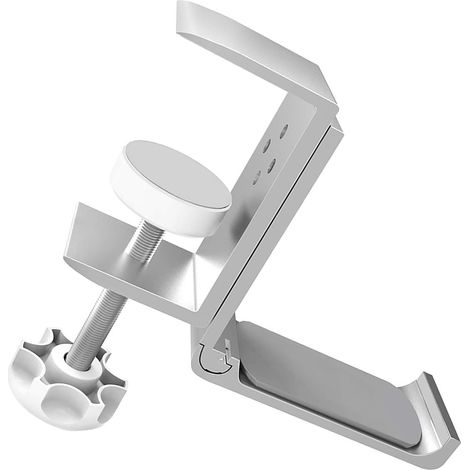 Universeller Headset-Halter mit Kopfhörerhaken, Tischhalterung aus Aluminiumlegierung mit klappbarer Klemme, geeignet für horizontale und vertikale Montage