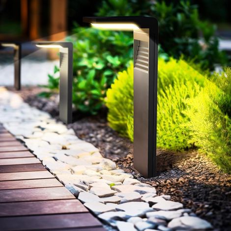 Lot de 6 Bornes Solaires LED Extérieures 200 Lumens - Balise de Jardin 41cm, 2 Couleurs (Blanc Chaud/Froid), Étanche IP55