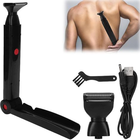 Rasoir Électrique Pour Le Dos Homme, Tondeuse Corps Pour Hommes Avec Long Manche Pour Visage, Bras, Menton Barbe, Tondeuse À Cheveux Sans Fil Avec Extension Réglable, Imperméable